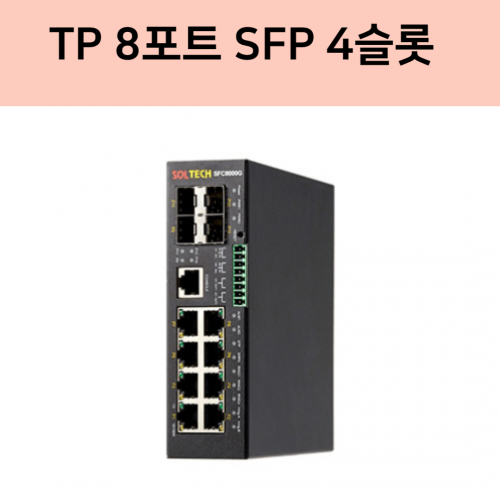 솔텍 SFC8000G 산업용 링스위치 TP 8포트 SFP 4슬롯