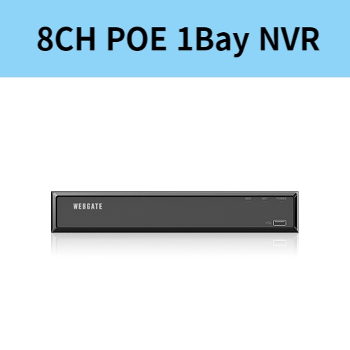 NR8C8PH1 8채널 NVR 4K UHD 저장장치 1Bay 녹화기