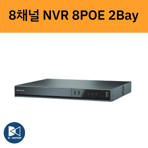 HN35080200 8채널 4K UHD POE 8포트 HDD 2베이 NVR NDAA인증 녹화기 하니웰