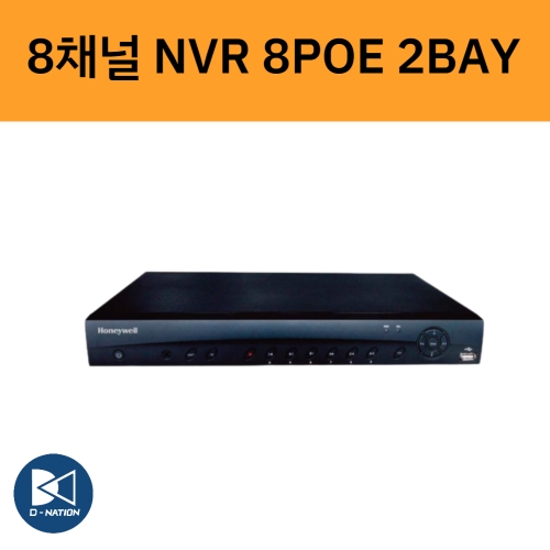 HEN08103V 8채널 8POE 4K UHD HDD 2베이 NVR 녹화기 하니웰