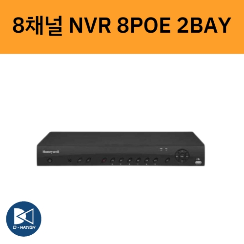 HEN08103 8채널 4K UHD 8POE HDD 2베이 NVR 녹화기 하니웰